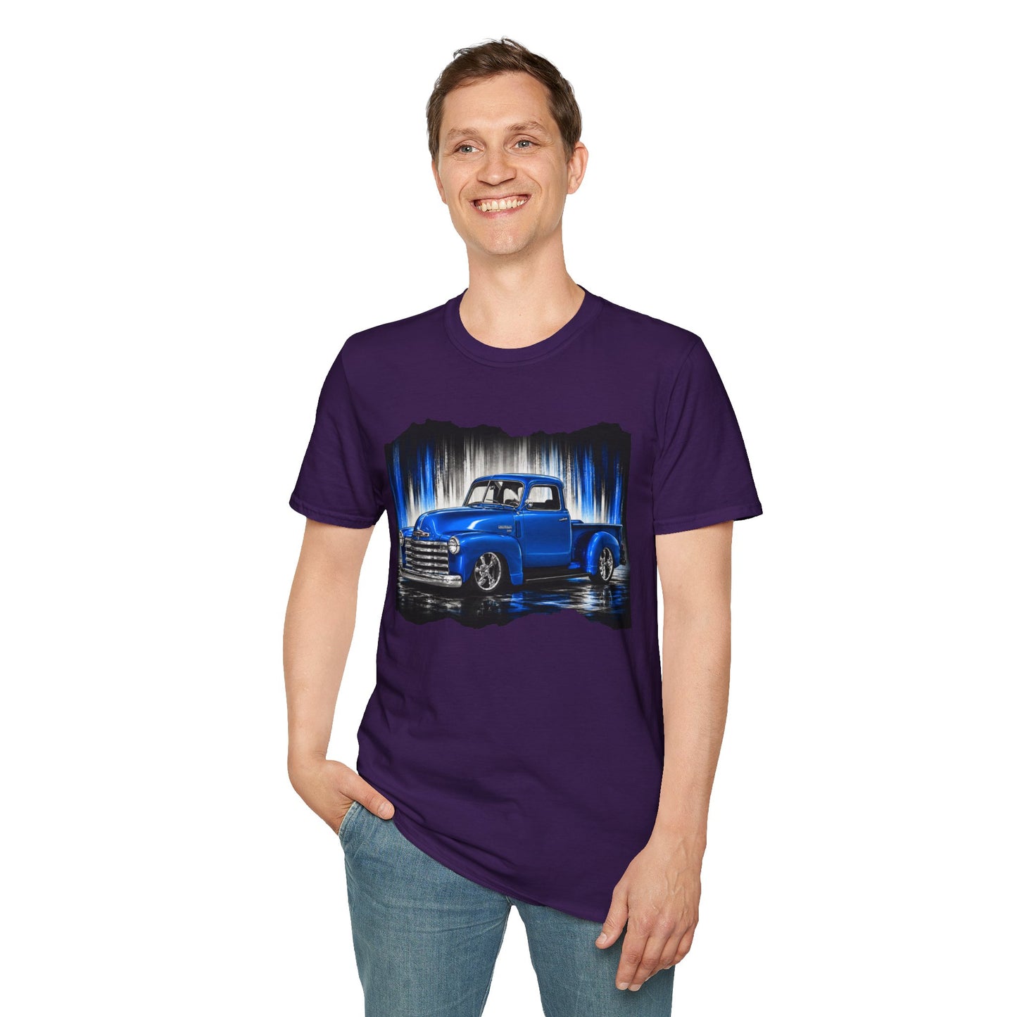 Vintage Truck Shirt, Blue Pickup Truck Tee, Classic Truck Graphic Shirt, Truck Enthusiast Gift, Retro Auto Unisex Tee