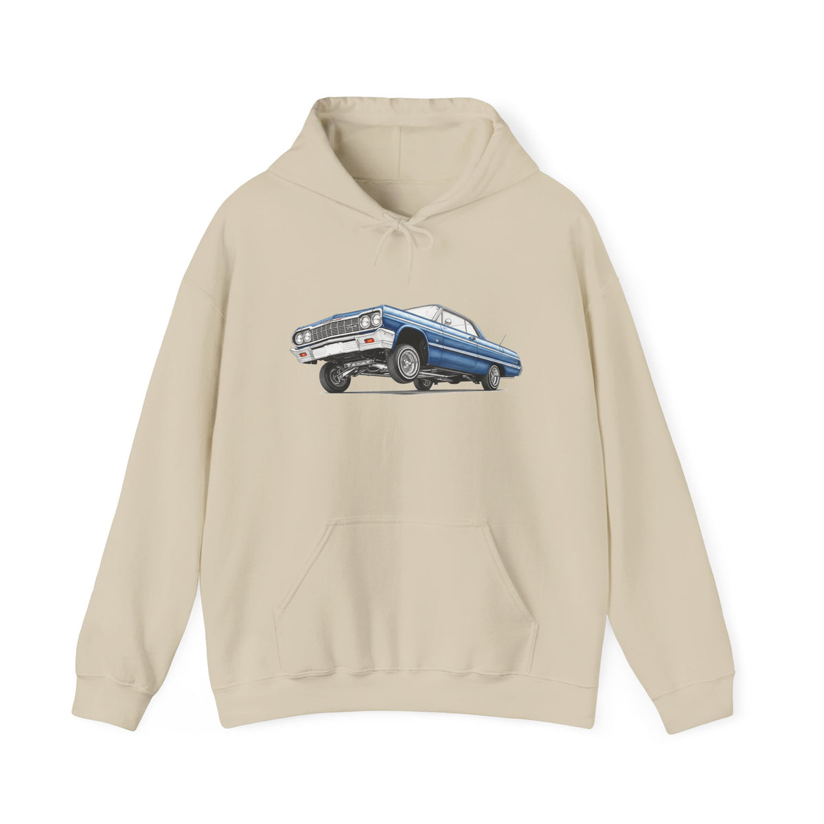 Classic Car Hoodie, Lowrider Car Hoodie, Blue Vintage Car Sweatshirt, Car Enthusiast Gift, Unisex Automotive Hoodie