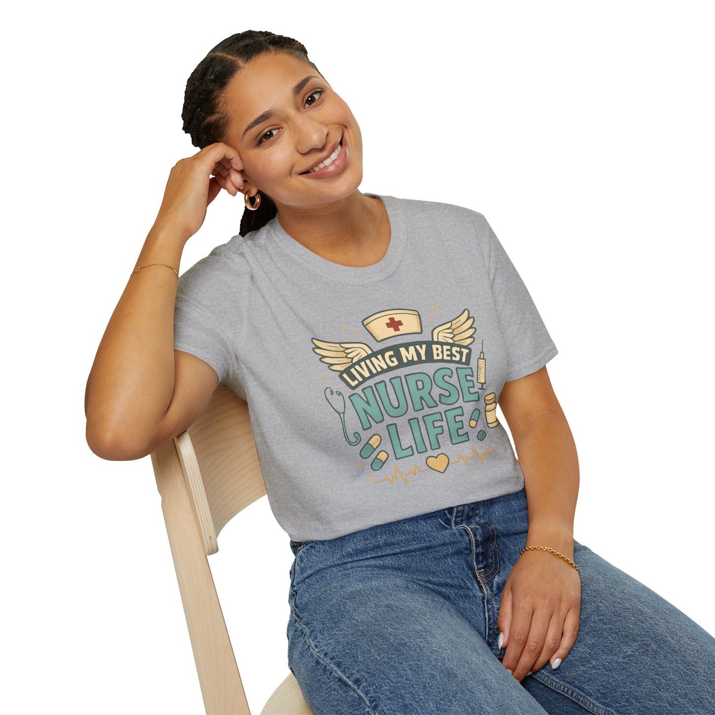 Living My Best Nurse Life Shirt – Cute Nurse Shirt for Women – RN Nurse Life Tee – Nurse Appreciation Gift, Medical Worker Shirt