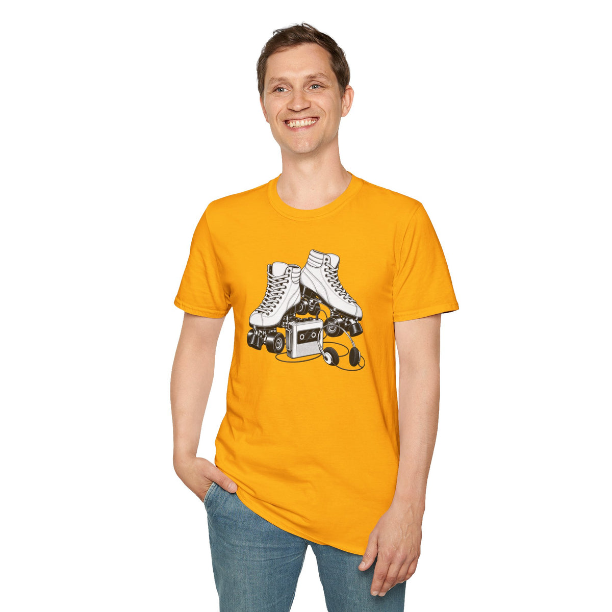 Roller Skate T-Shirt, Retro Cassette Tee, Vintage Roller Rink Shirt, Music Lover Gift, Skater Tee