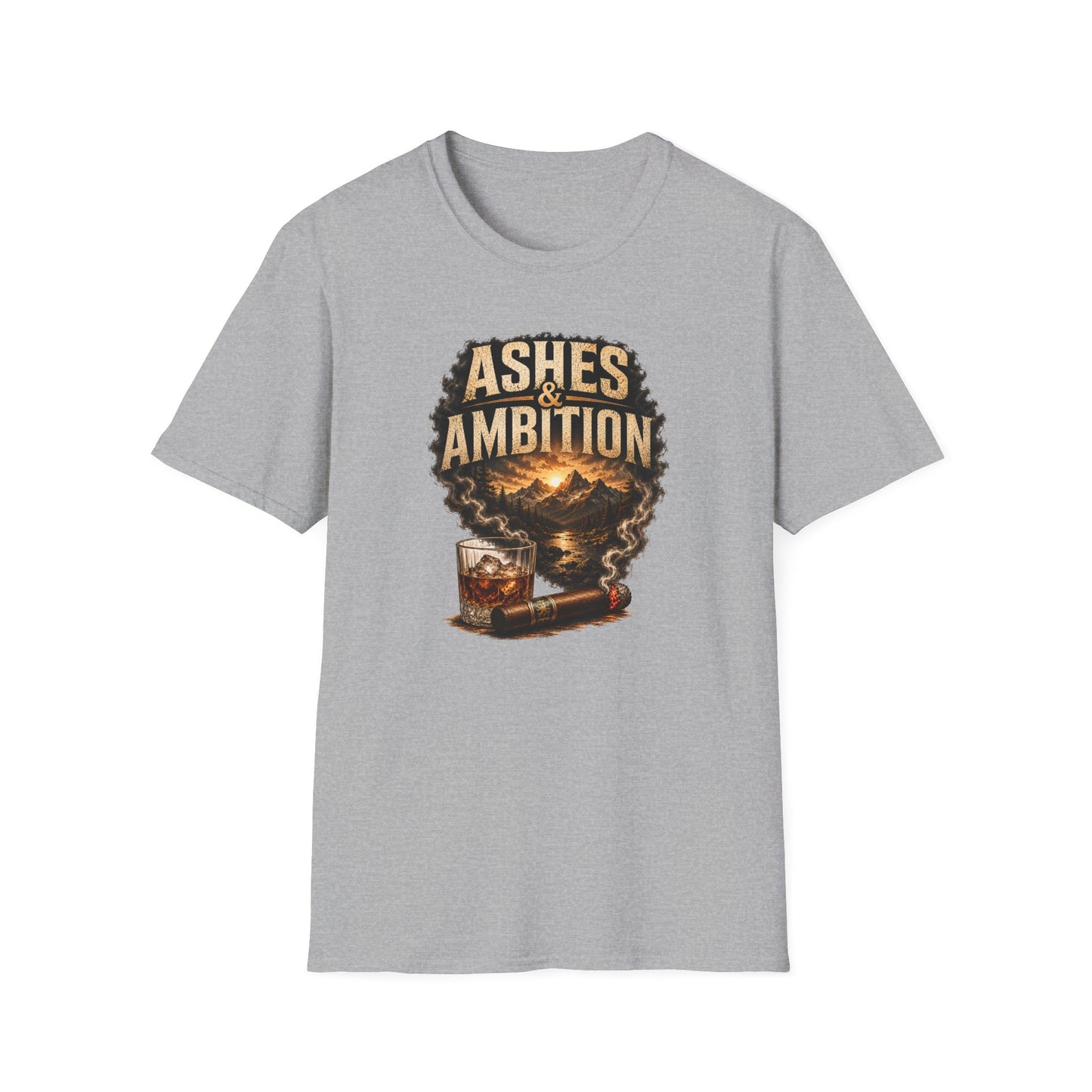 Ashes & Ambition Mountain Retreat T-Shirt – Cigar & Whiskey Lifestyle Tee