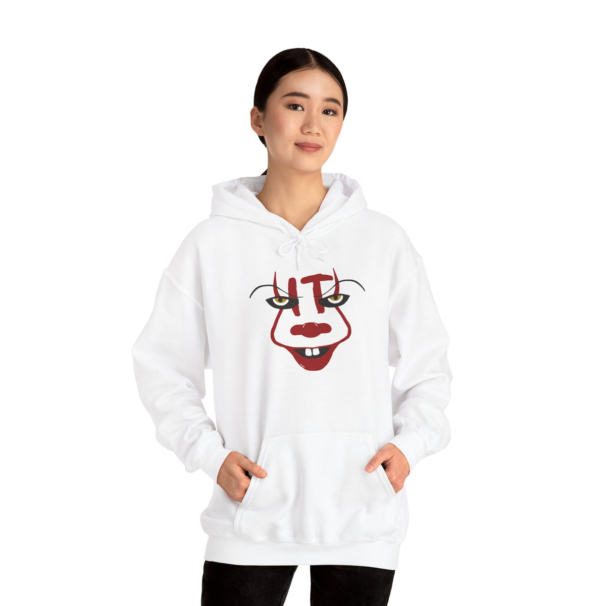 Pennywise IT Unisex Hoodie for Halloween, Scary Clown Pullover, Horror Movie Sweatshirt, Halloween Costume Hoodie, Creepy Clown Jumper