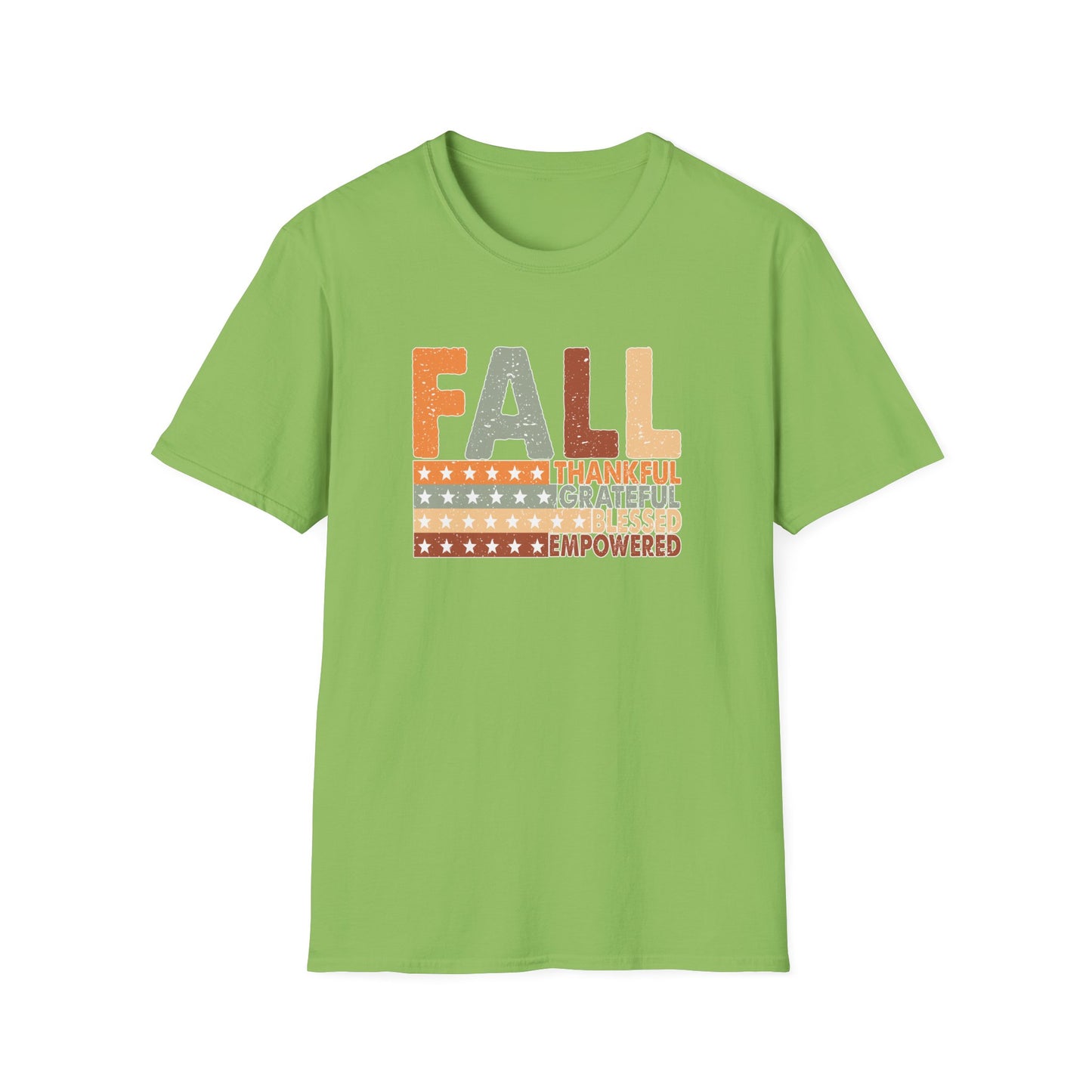 Fall Unisex Softstyle T-Shirt with Inspirational Words, Thankful, Grateful, Blessed, Empowered, Fall Tee, Hope Shirt, Thanksgiving Shirt