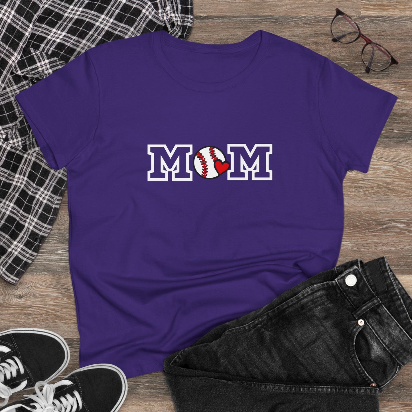 Baseball Mom Shirt, Sports Mom Gift, Cotton T-Shirt, Baseball Fan Apparel, Mother's Day Tee, Mom loves Baseball, Sports Mom
