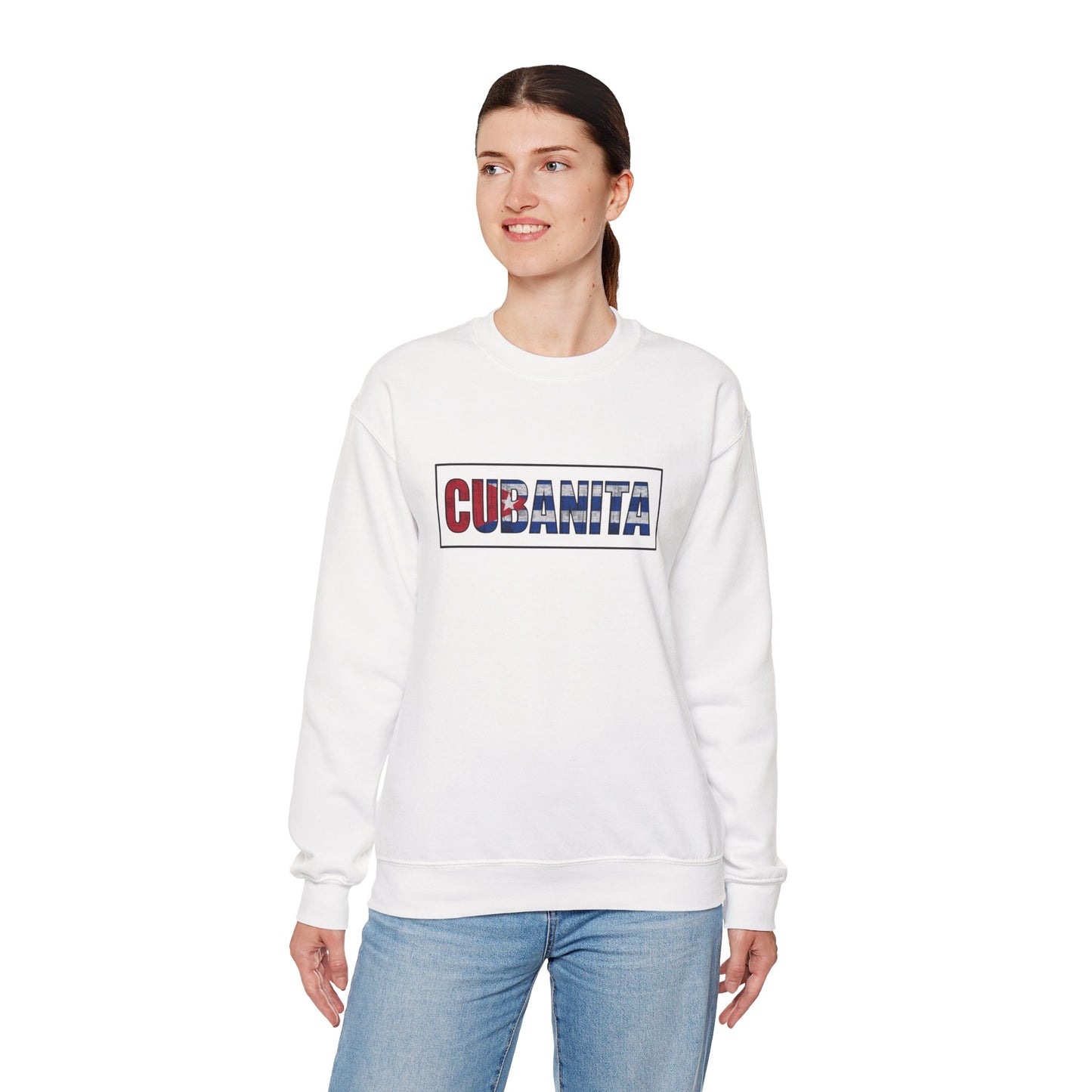 CUBANITA Sweatshirt – Cuban Flag Sweatshirt for Women, Latina Pride Sweatshirt, Cuba Heritage Top, Cuban Culture Graphic Sweatshirt