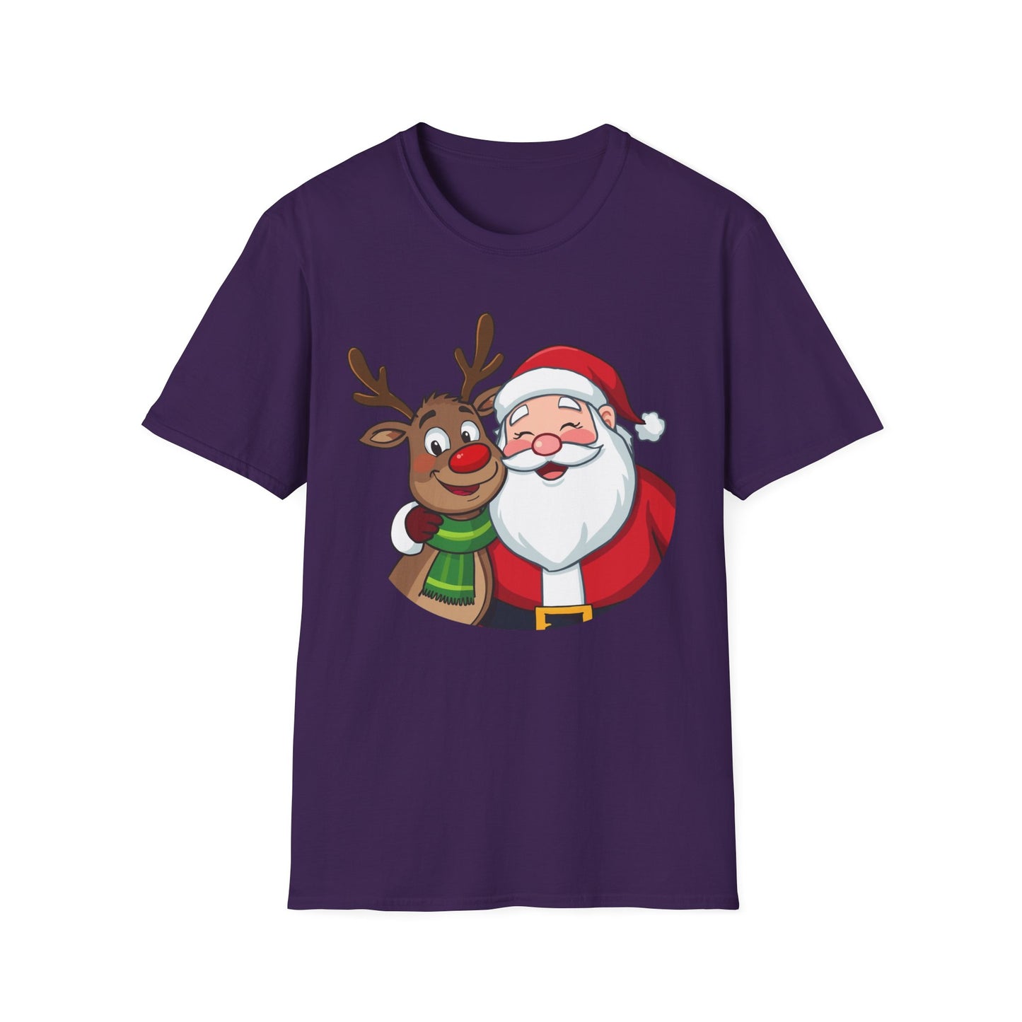 Smiling Santa and Rudolph Shirt, Family Christmas Shirts, Christmas T Shirt, Holiday Shirt, Cute Xmas Shirt for the family, Holiday Gift