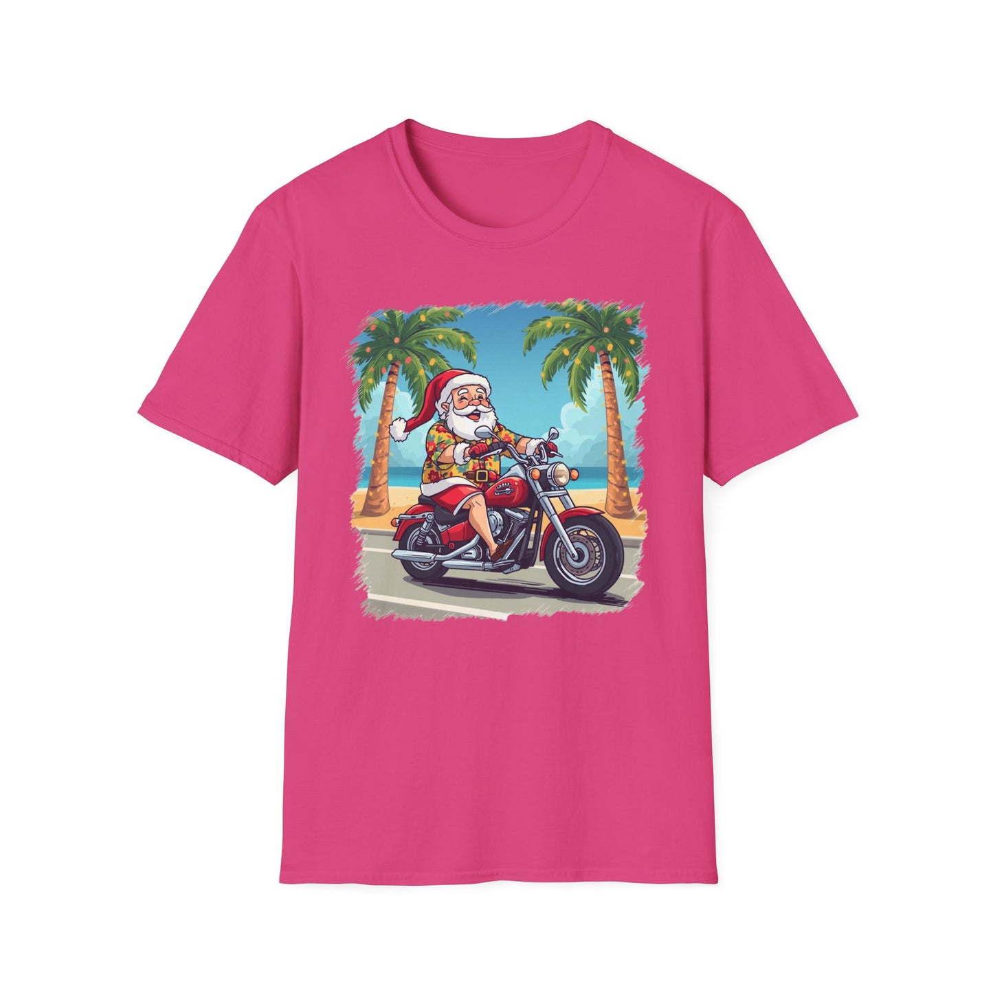 Tropical Santa riding a motorcycle shirt, Family Christmas Shirts, Christmas T Shirt, Holiday Shirt, Cute Xmas Shirt for the family, Holiday Gift