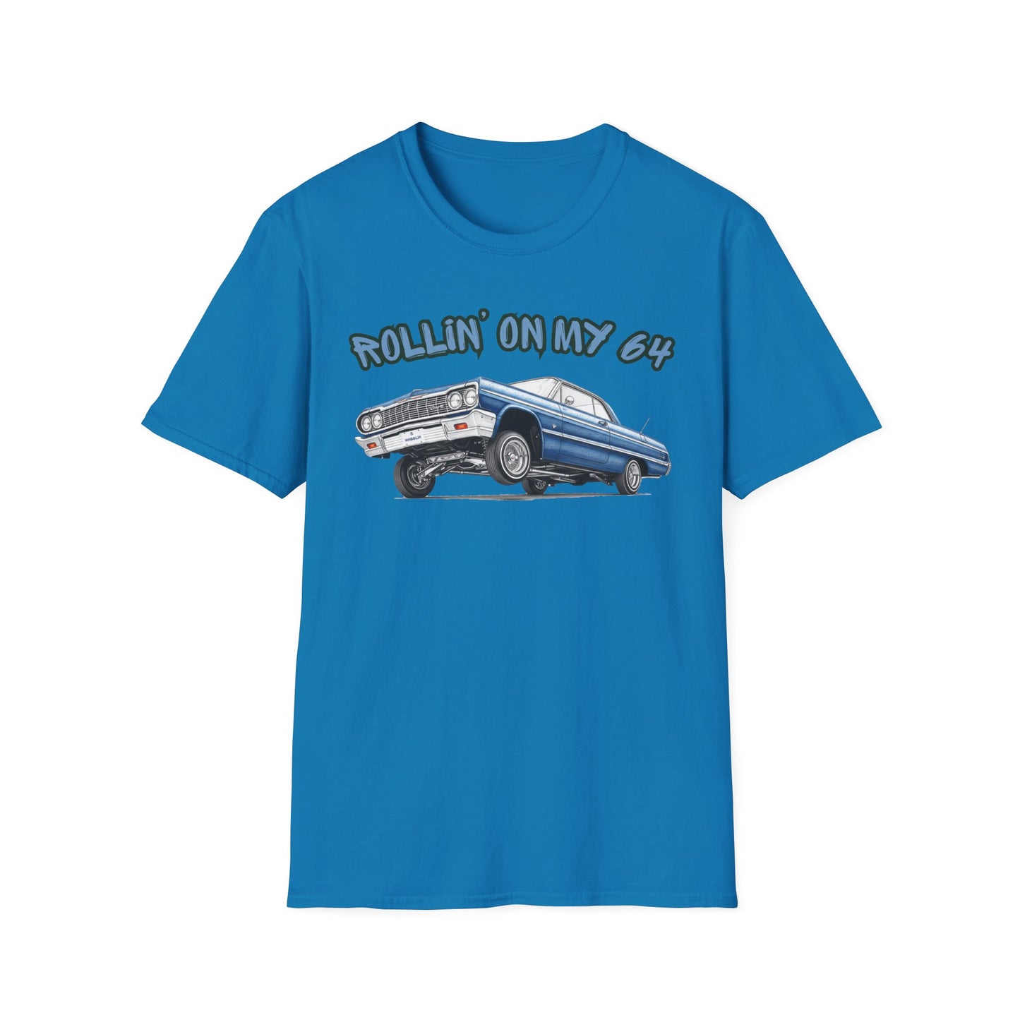 Lowrider Shirt, Rollin On My 64 Tee, Classic Car Graphic Shirt, Vintage Car Enthusiast Gift, Retro Auto Unisex Tee