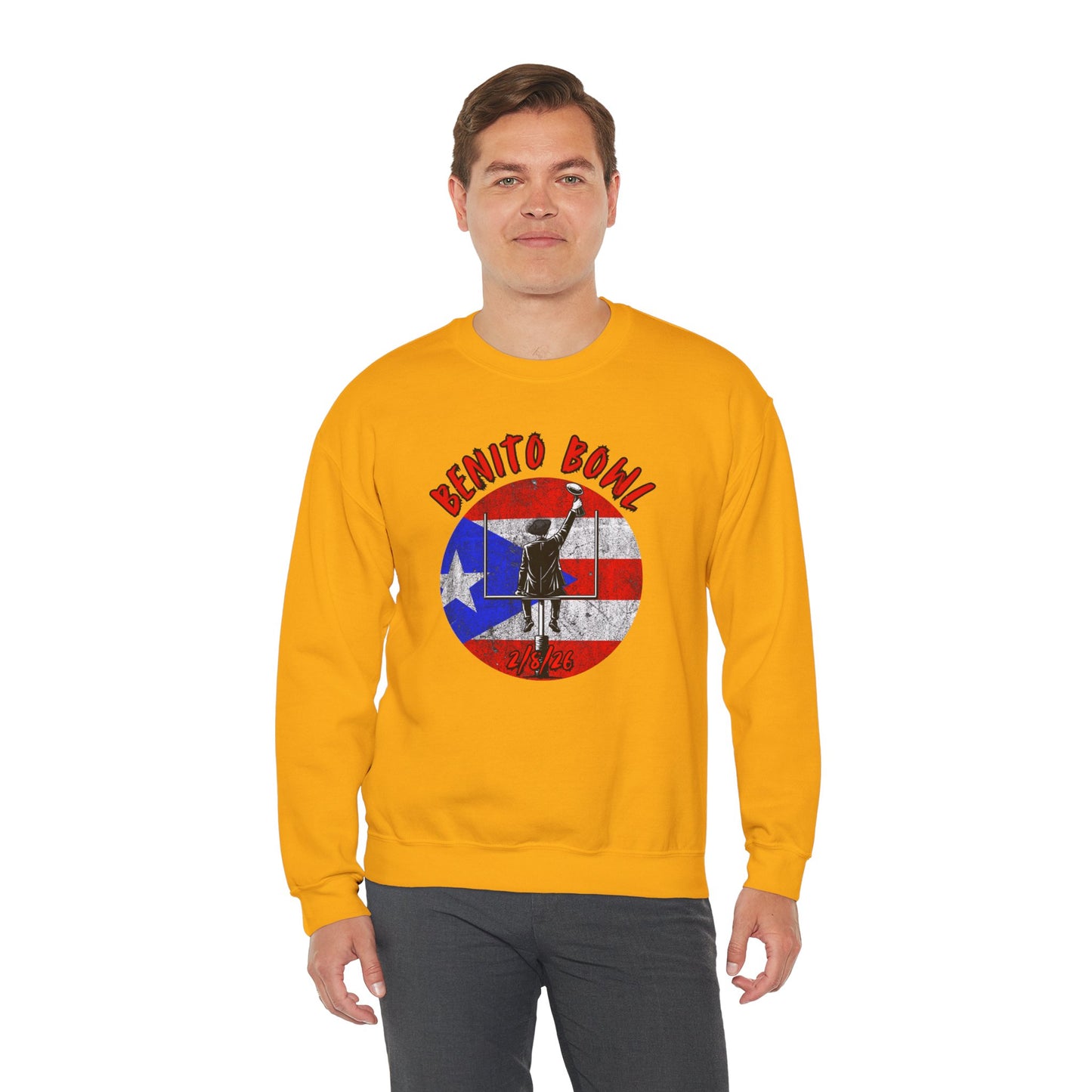 Benito Bowl 2/8/26 Sweatshirt – Puerto Rico Heritage, Boricua Pride Football Fan Sweatshirt