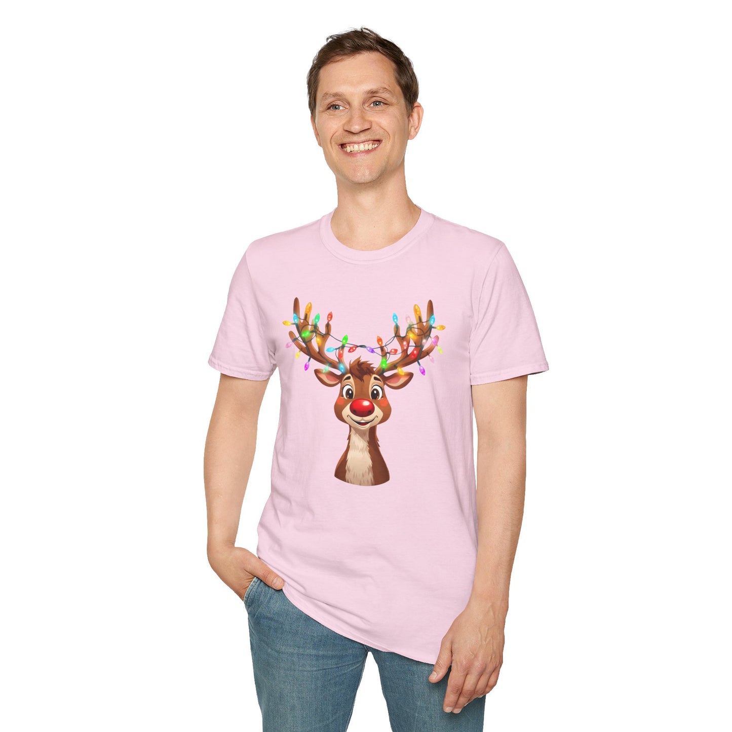 Reindeer with Christmas Lights Shirt, Family Christmas Shirts, Christmas T Shirt, Holiday Shirt, Cute Xmas Shirt for the family, Holiday Gift