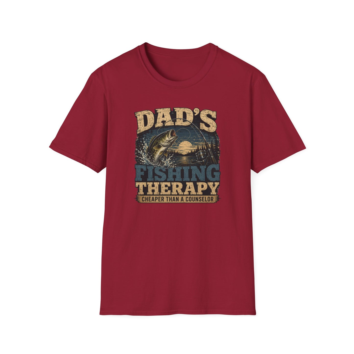 Fishing Dad Shirt, Dads Fishing Therapy Tee, Bass Fishing T-Shirt, Fisherman Gift, Fathers Day Shirt for Dad