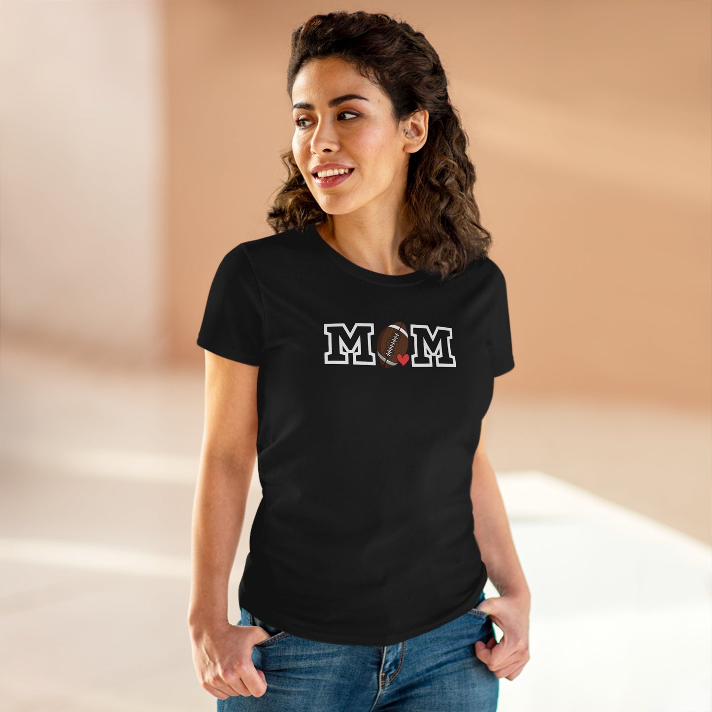 Football Mom Shirt, Sports Mom Gift, Cotton T-Shirt, Football Fan Apparel, Mother's Day Tee, Mom loves Football, Sports Mom