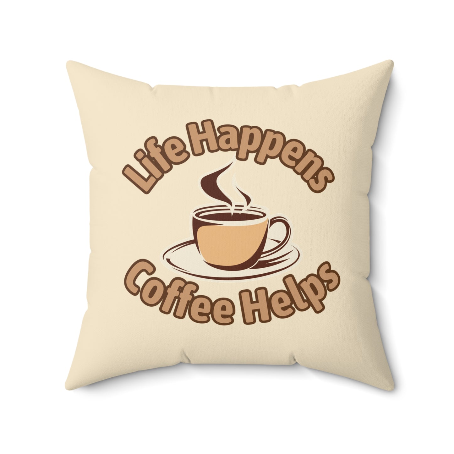 Coffee Quote Pillow, Faux Suede Throw Cushion for Home Decor, Funny Gift for Coffee Lovers, Living Room Accent, Couch Pillow, Gift for Her