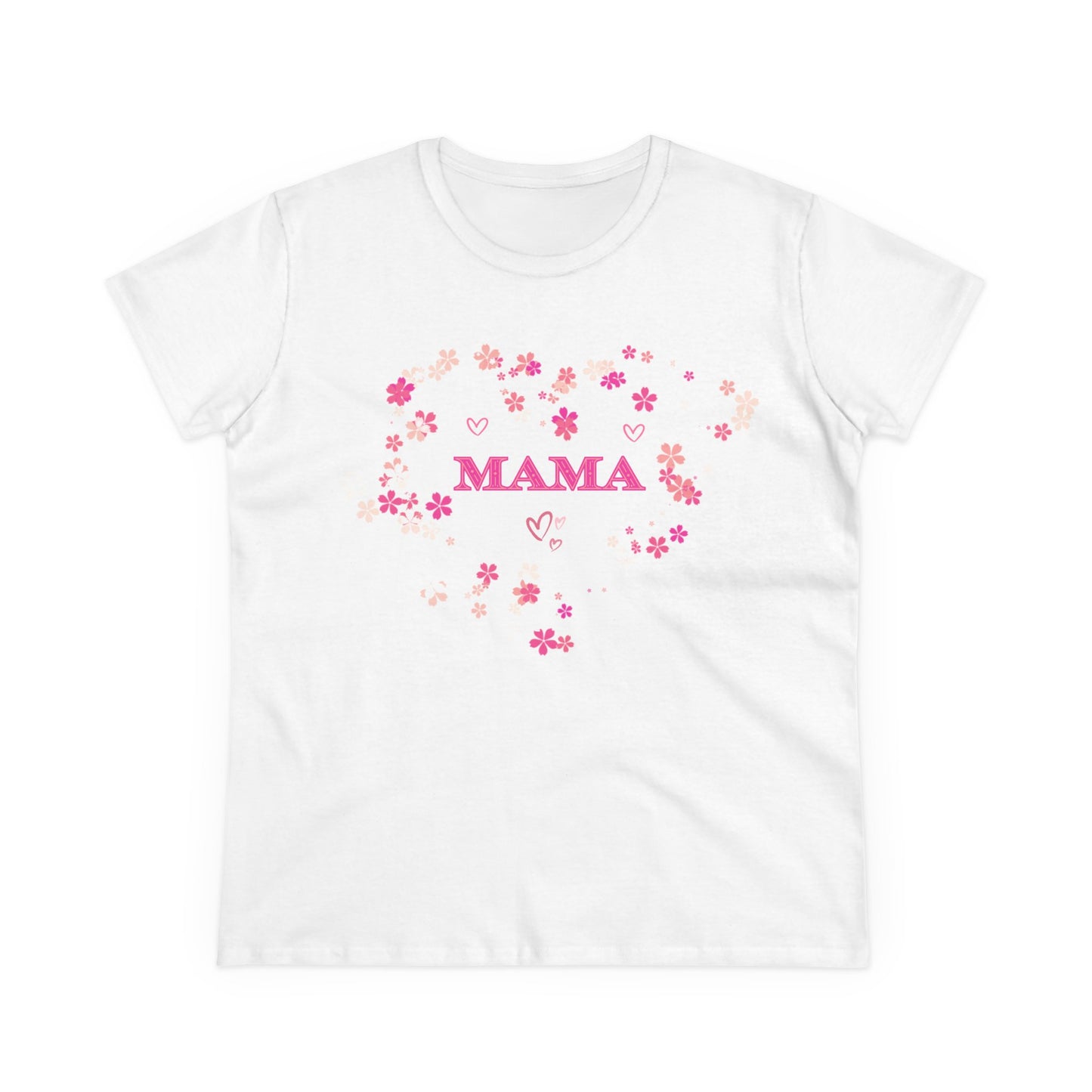 Floral Mama Women's Tee, Mother's Day Shirt, Heart Print Shirt, Mom Gift Shirt, Motherhood Tee, Mom Gift, MAMA Pride Shirt
