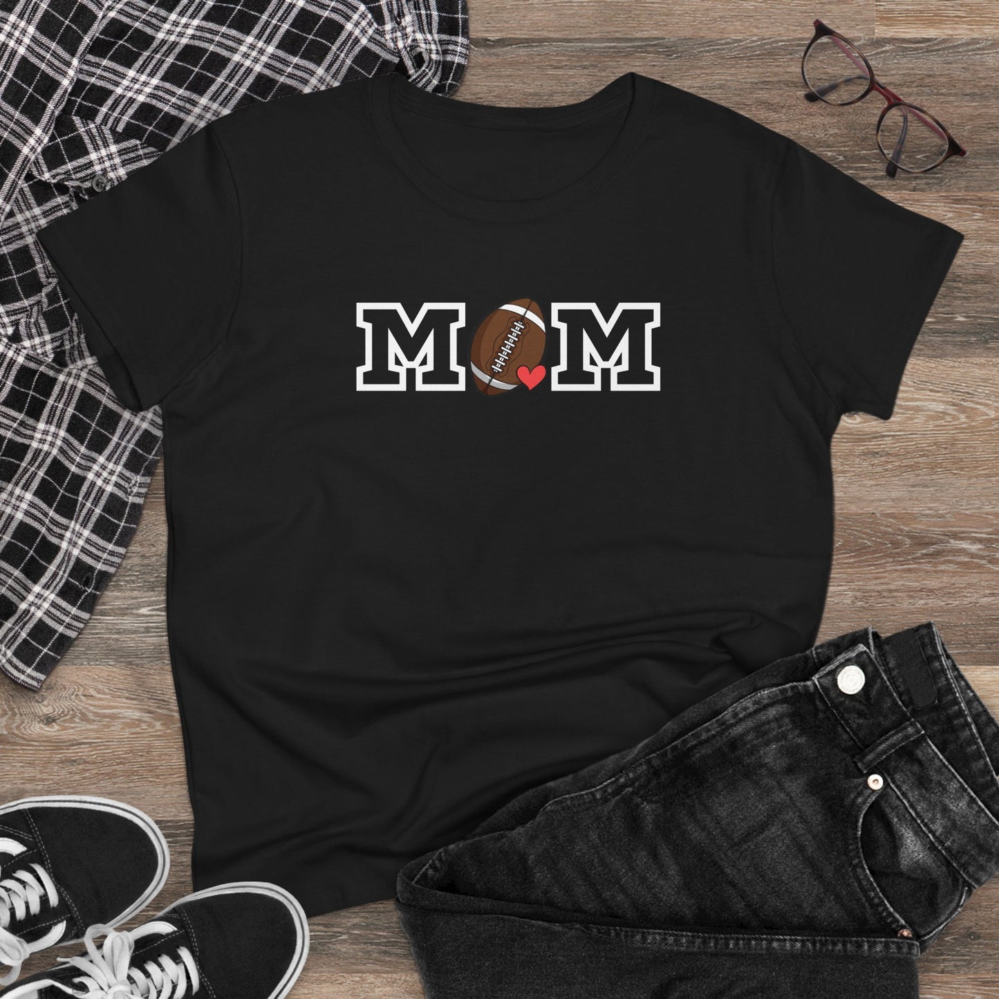 Football Mom Shirt, Sports Mom Gift, Cotton T-Shirt, Football Fan Apparel, Mother's Day Tee, Mom loves Football, Sports Mom
