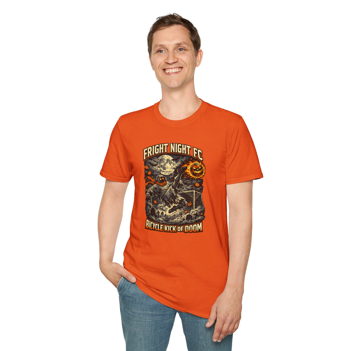 Halloween Soccer Shirt, Fright Night FC Tee, Mummy Soccer T-Shirt, Pumpkin Soccer Ball Shirt, Fall Sports Gift