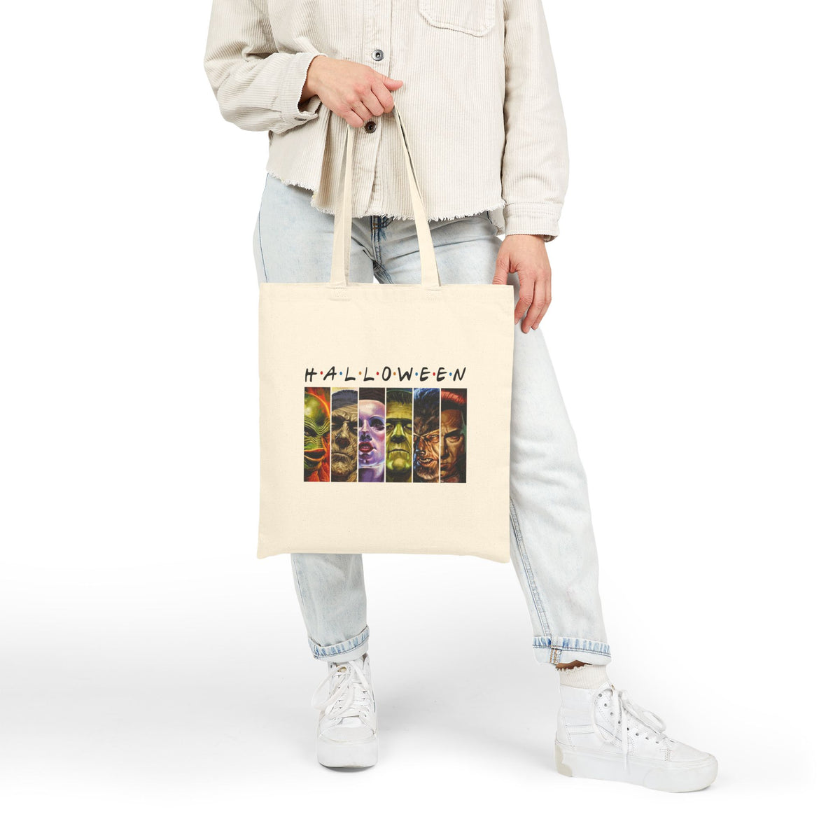 Monster Movie Villains Halloween Tote Bag, Halloween Gifts for shoppers, Shopping Tote, Horror Movie Fan Gift, Monster Movie Characters