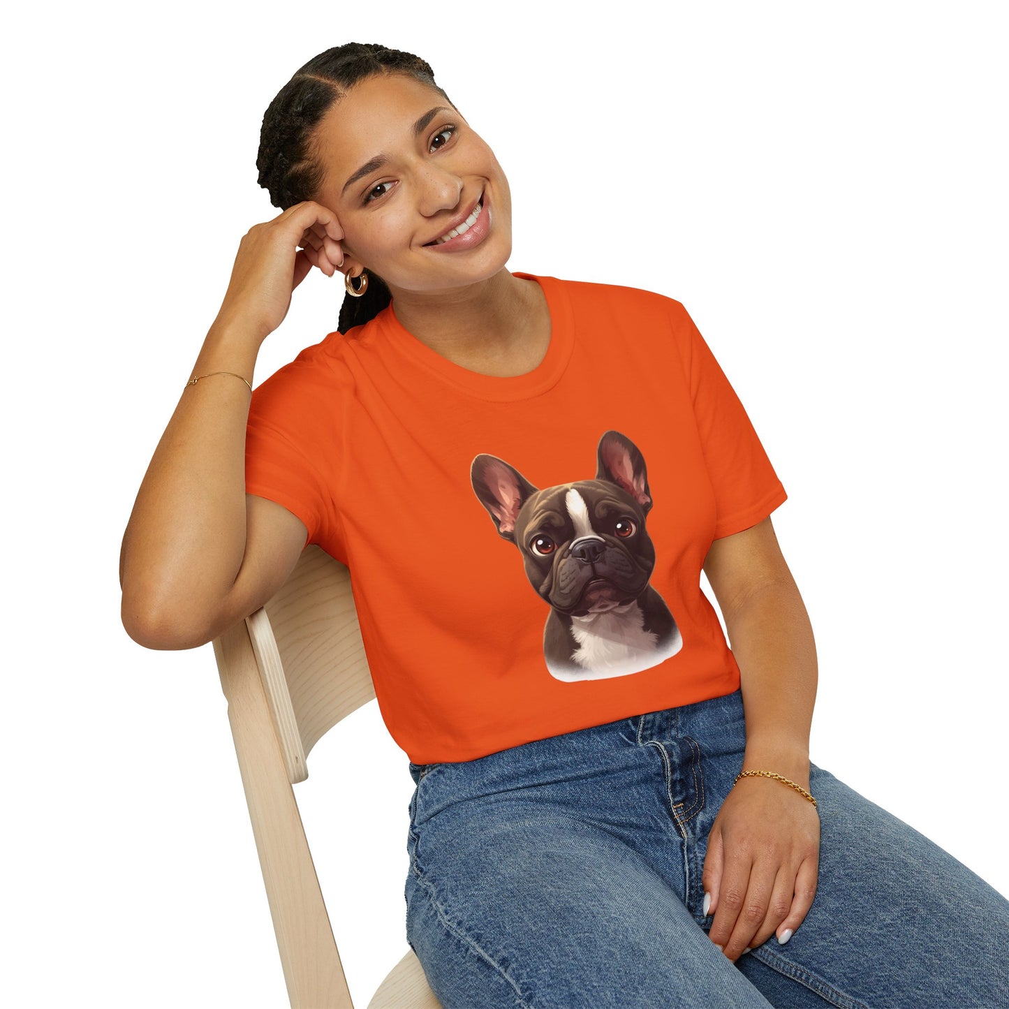 French Bulldog Dog Portrait Shirt – Frenchie Dog Lover Gift, Cute Dog Mom Tee, Dog Dad Shirt, Pet Breed Apparel