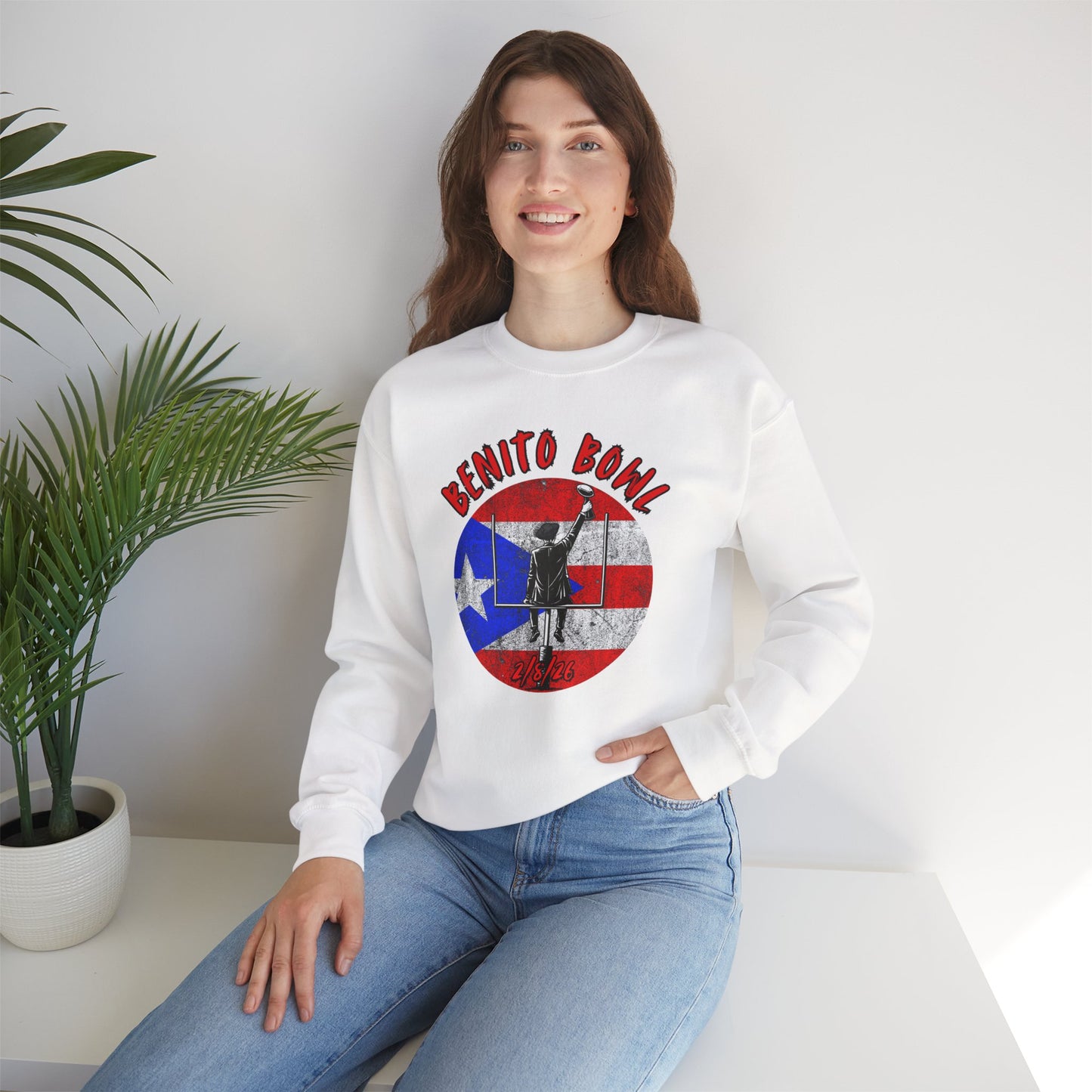 Benito Bowl 2/8/26 Sweatshirt – Puerto Rico Heritage, Boricua Pride Football Fan Sweatshirt