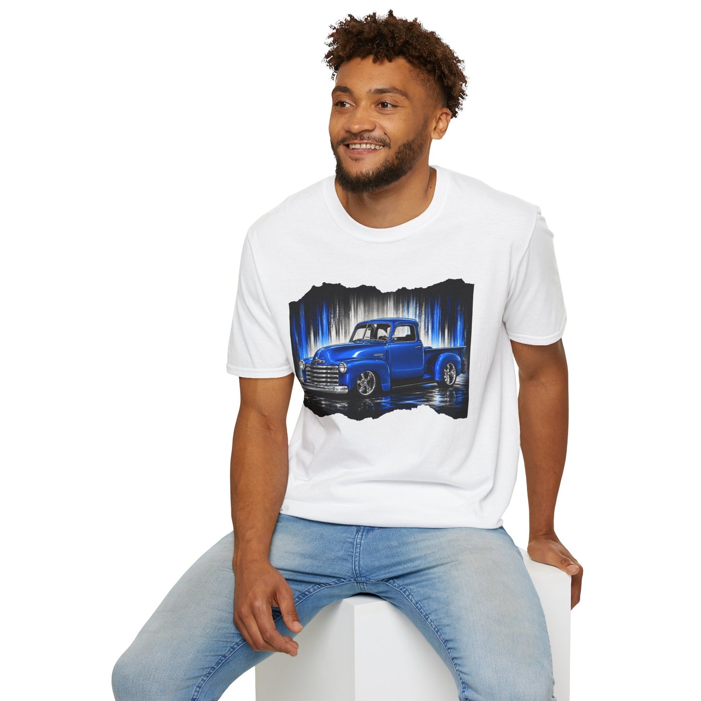 Vintage Truck Shirt, Blue Pickup Truck Tee, Classic Truck Graphic Shirt, Truck Enthusiast Gift, Retro Auto Unisex Tee