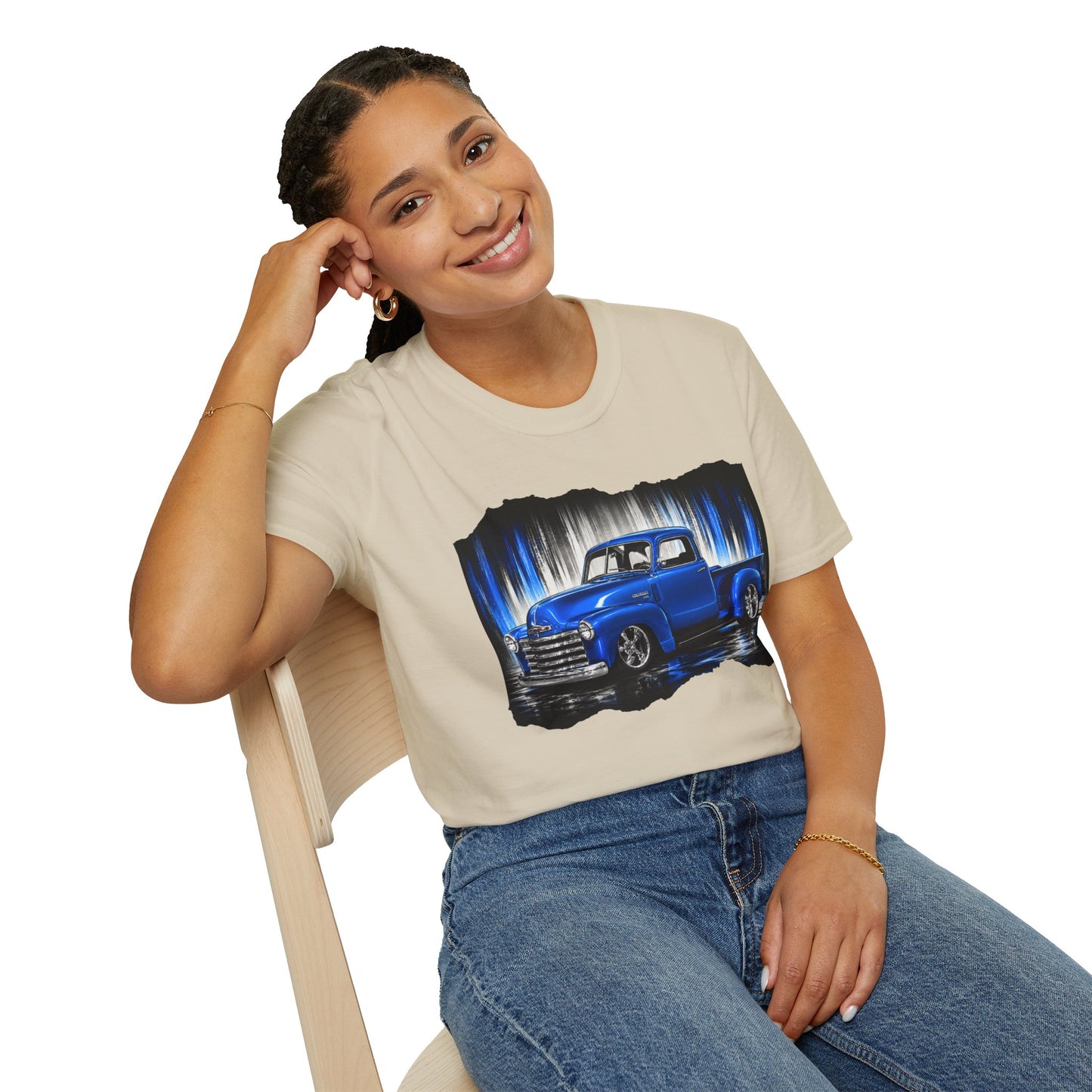 Vintage Truck Shirt, Blue Pickup Truck Tee, Classic Truck Graphic Shirt, Truck Enthusiast Gift, Retro Auto Unisex Tee