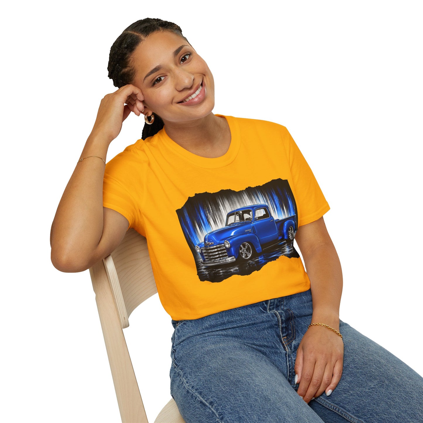 Vintage Truck Shirt, Blue Pickup Truck Tee, Classic Truck Graphic Shirt, Truck Enthusiast Gift, Retro Auto Unisex Tee