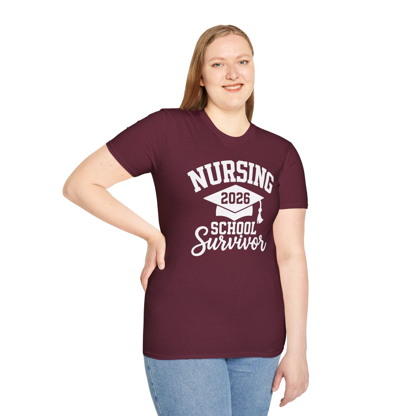 Nursing 2026 School Survivor T-Shirt, Nurse Graduation Shirt, RN Student Gift, Nursing School Grad Tee