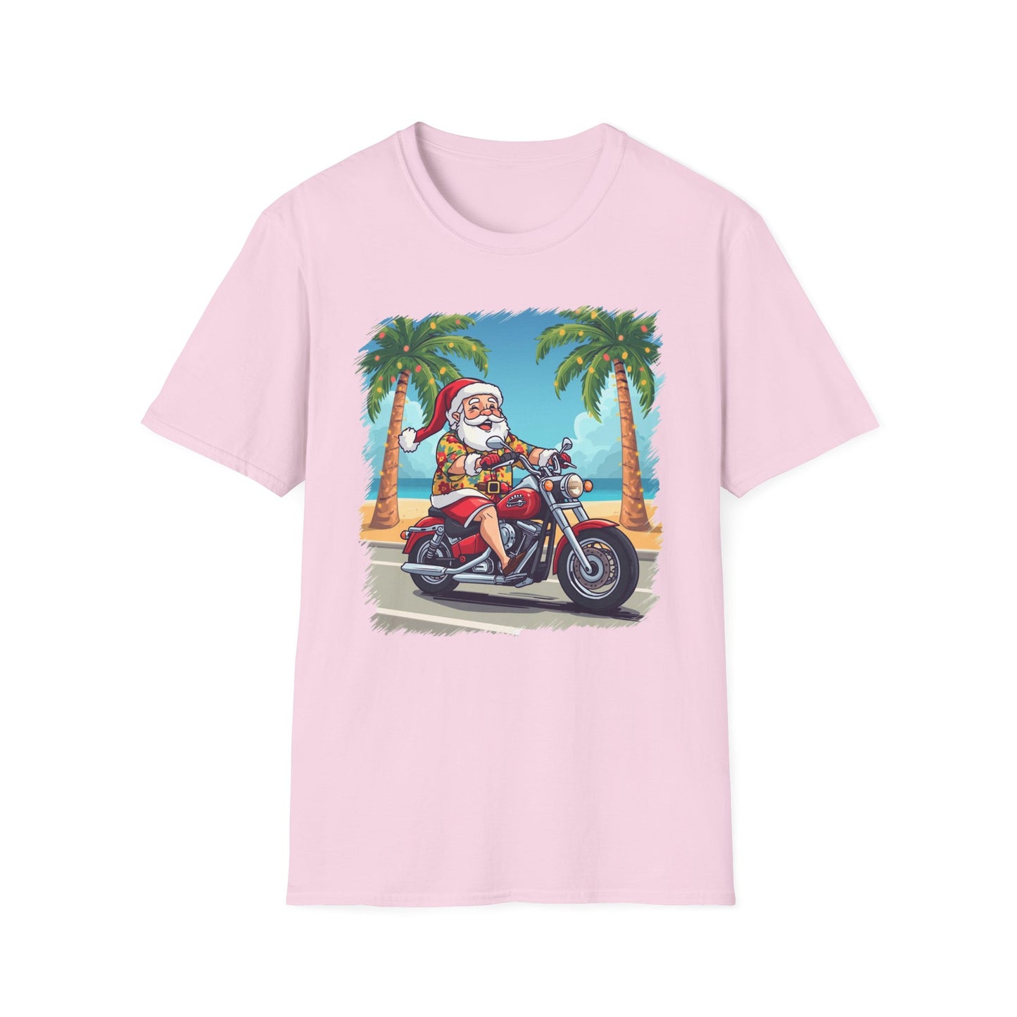 Tropical Santa riding a motorcycle shirt, Family Christmas Shirts, Christmas T Shirt, Holiday Shirt, Cute Xmas Shirt for the family, Holiday Gift