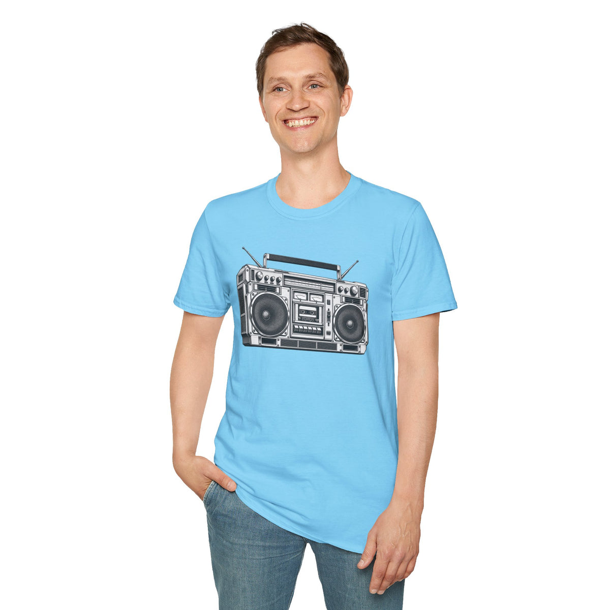 Boombox T-Shirt, Retro Music Shirt, Vintage Cassette Radio Tee, 80s 90s Nostalgia, Music Lover Gift