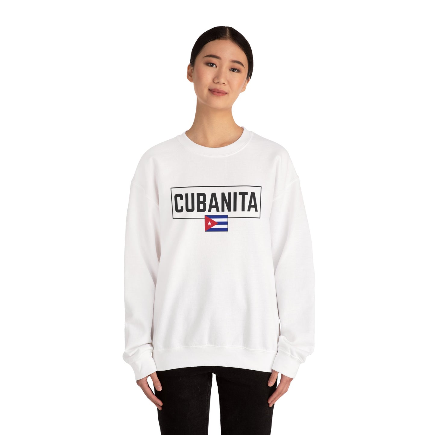 CUBANITA Sweatshirt – Cuban Flag Sweatshirt for Women, Latino Pride Sweatshirt, Cuba Heritage Top, Cuban Culture Graphic Sweatshirt