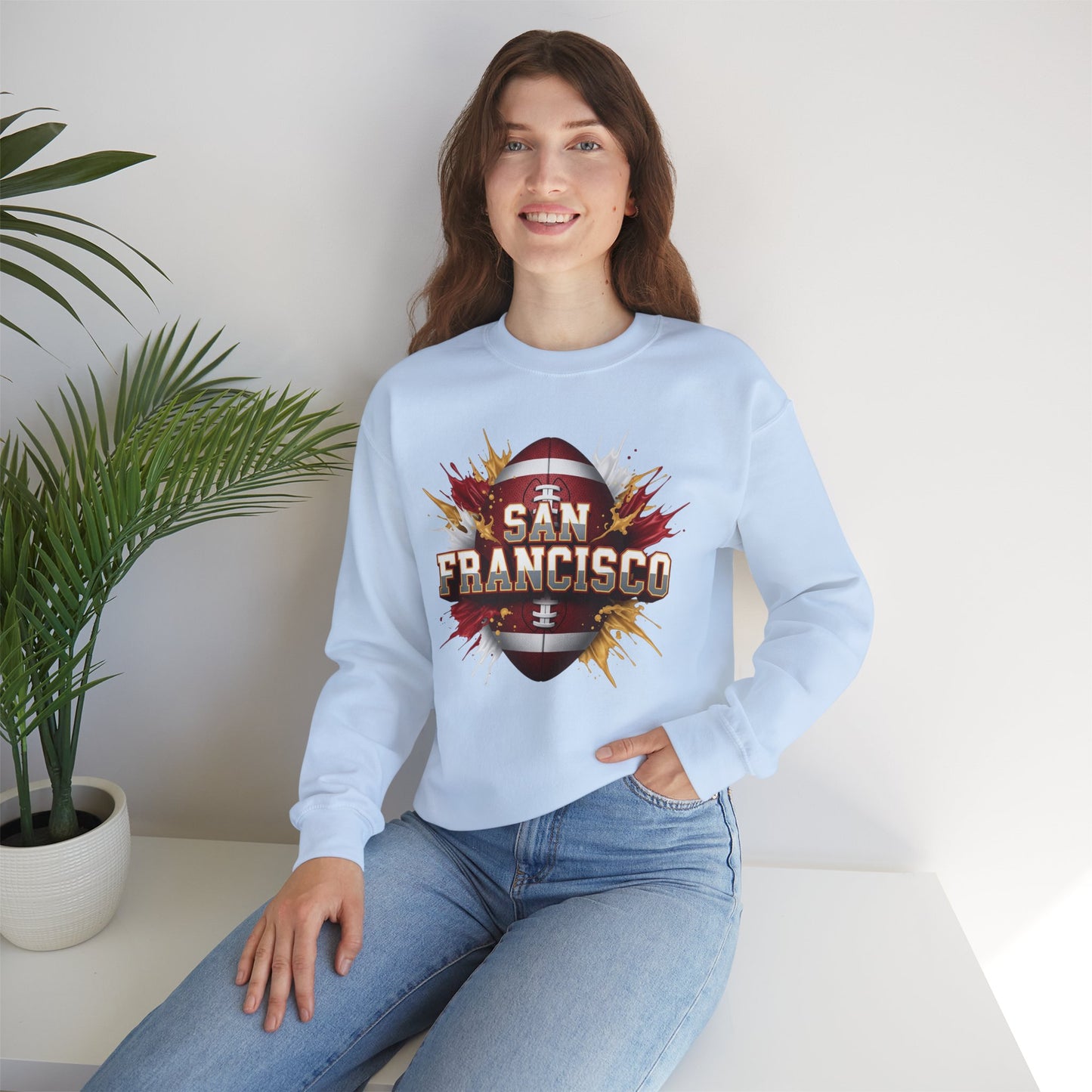San Francisco Football Sweatshirt, San Francisco Team Sweatshirt, Football Gift for San Fran Fans, Game Day Fan Apparel, Football Fan Gift