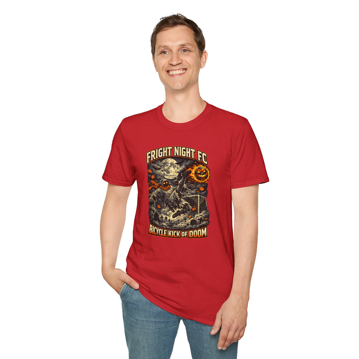 Halloween Soccer Shirt, Fright Night FC Tee, Mummy Soccer T-Shirt, Pumpkin Soccer Ball Shirt, Fall Sports Gift