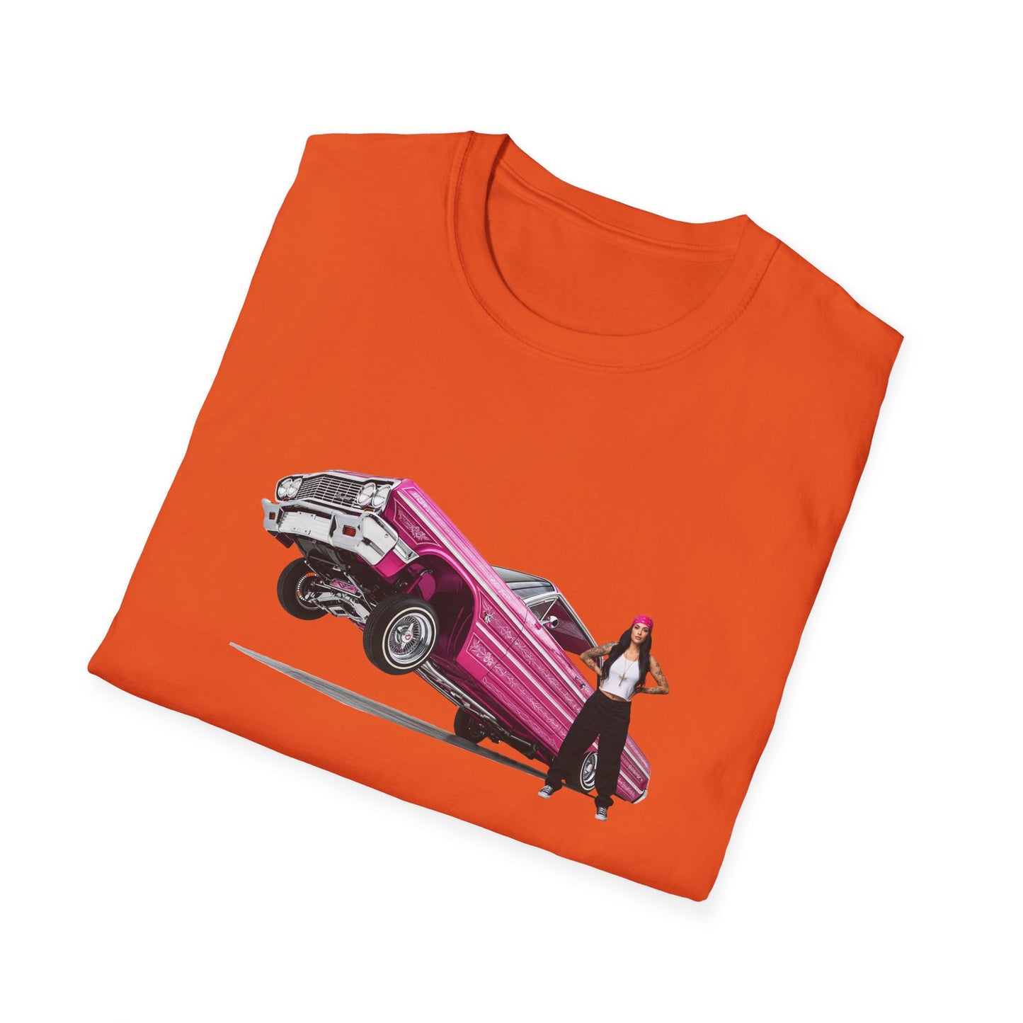 1964 Chevy Impala Hydraulics Lowrider Hoppin' graphic T-Shirt - Old School Hip Hop Cholo Art Tee Design - Chicano Car Club Graphic Tee
