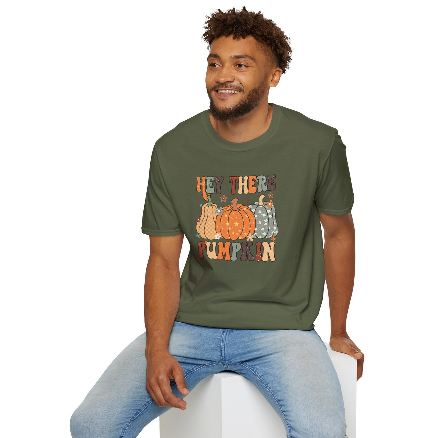 Hey There Pumpkin Fall T-Shirt - Cute Women's Autumn Tee, Thanksgiving Shirt, Pumpkin Thanksgiving Tee, Cozy Fall Tee for Her, Friendsgiving