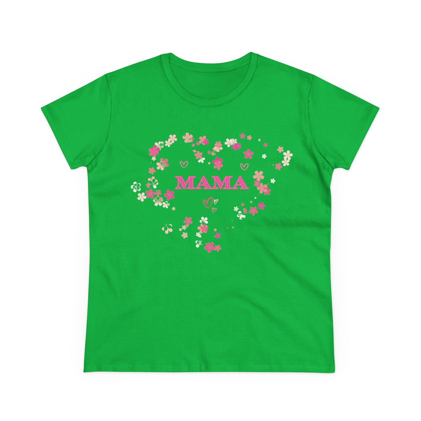 Floral Mama Women's Tee, Mother's Day Shirt, Heart Print Shirt, Mom Gift Shirt, Motherhood Tee, Mom Gift, MAMA Pride Shirt
