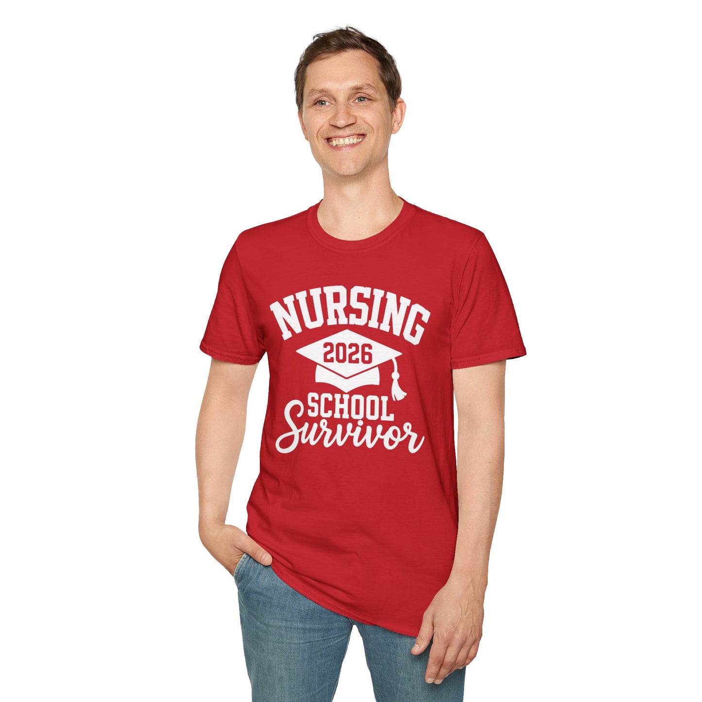 Nursing 2026 School Survivor T-Shirt, Nurse Graduation Shirt, RN Student Gift, Nursing School Grad Tee