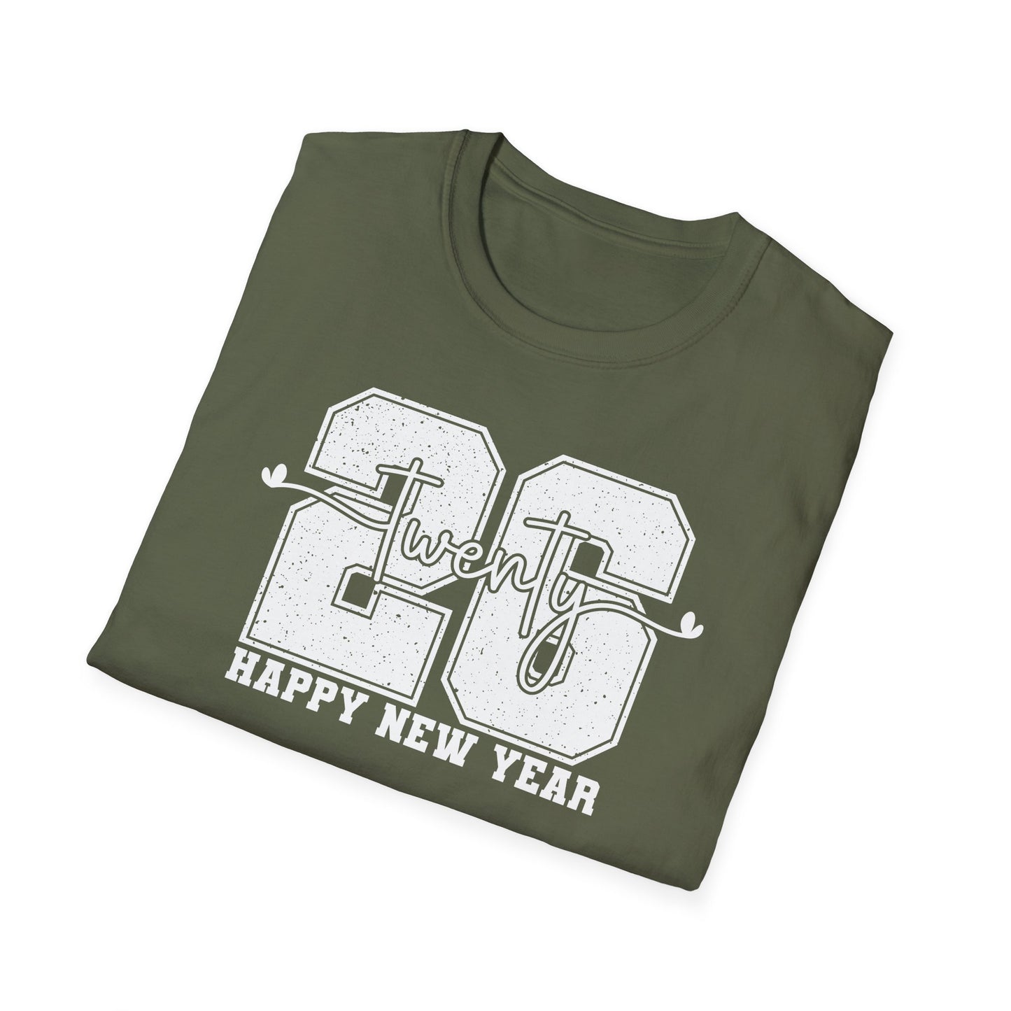Happy New Year 2026 T-Shirt – Distressed Varsity 26 Twenty New Year Shirt, Retro College Style NYE Tee, New Year’s Eve Party Graphic Top