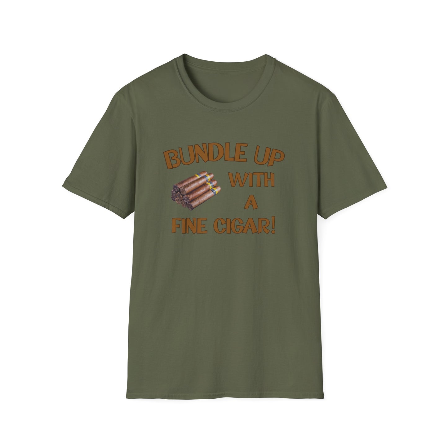 Bundle Up With A Fine Cigar Unisex T-Shirt, BBQ Pool Party Shirt, Relaxation Leisure, Cigar lover Gift, Cigar Aficionado, Dad Gift