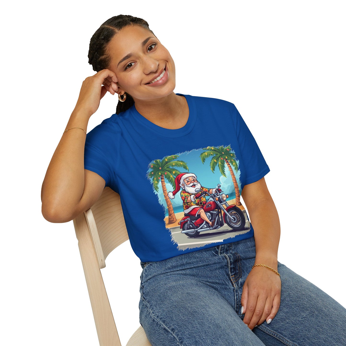 Tropical Santa riding a motorcycle shirt, Family Christmas Shirts, Christmas T Shirt, Holiday Shirt, Cute Xmas Shirt for the family, Holiday Gift