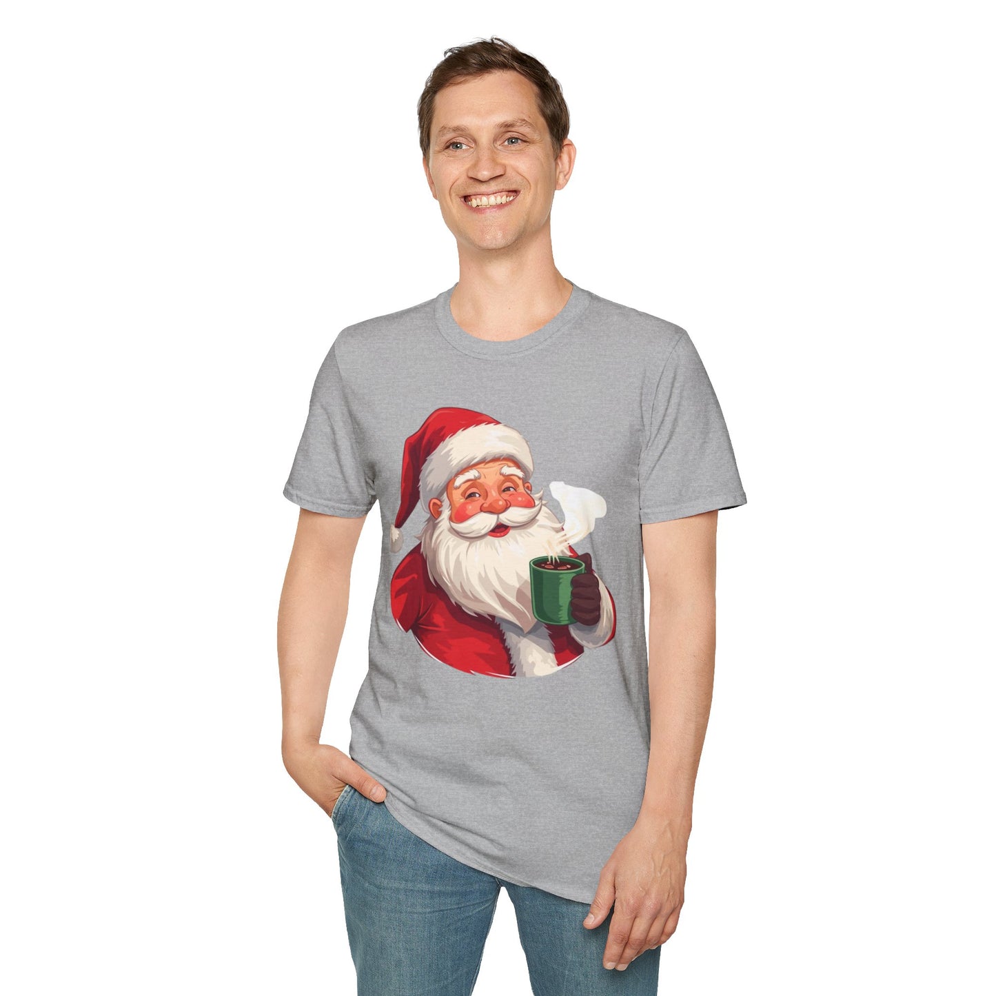 Santa enjoying Hot Chocolate Shirt, Family Christmas Shirts, Christmas T Shirt, Holiday Shirt, Cute Xmas Shirt for the family, Holiday Gift