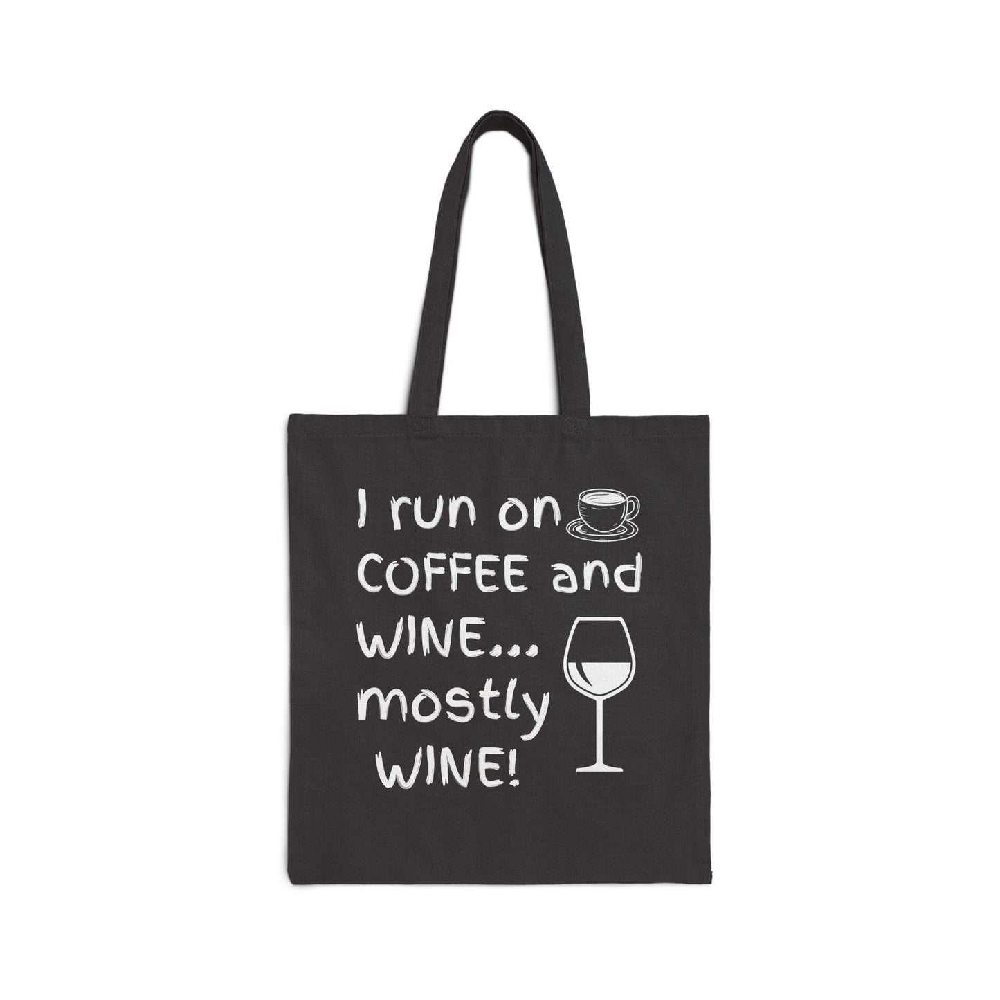 I Run on Coffee and Wine Mostly Wine Tote Bag, Funny Gifts for Wine Lovers, Shopping Tote, Wine Enthusiast Accessory, Mother's Day Gift