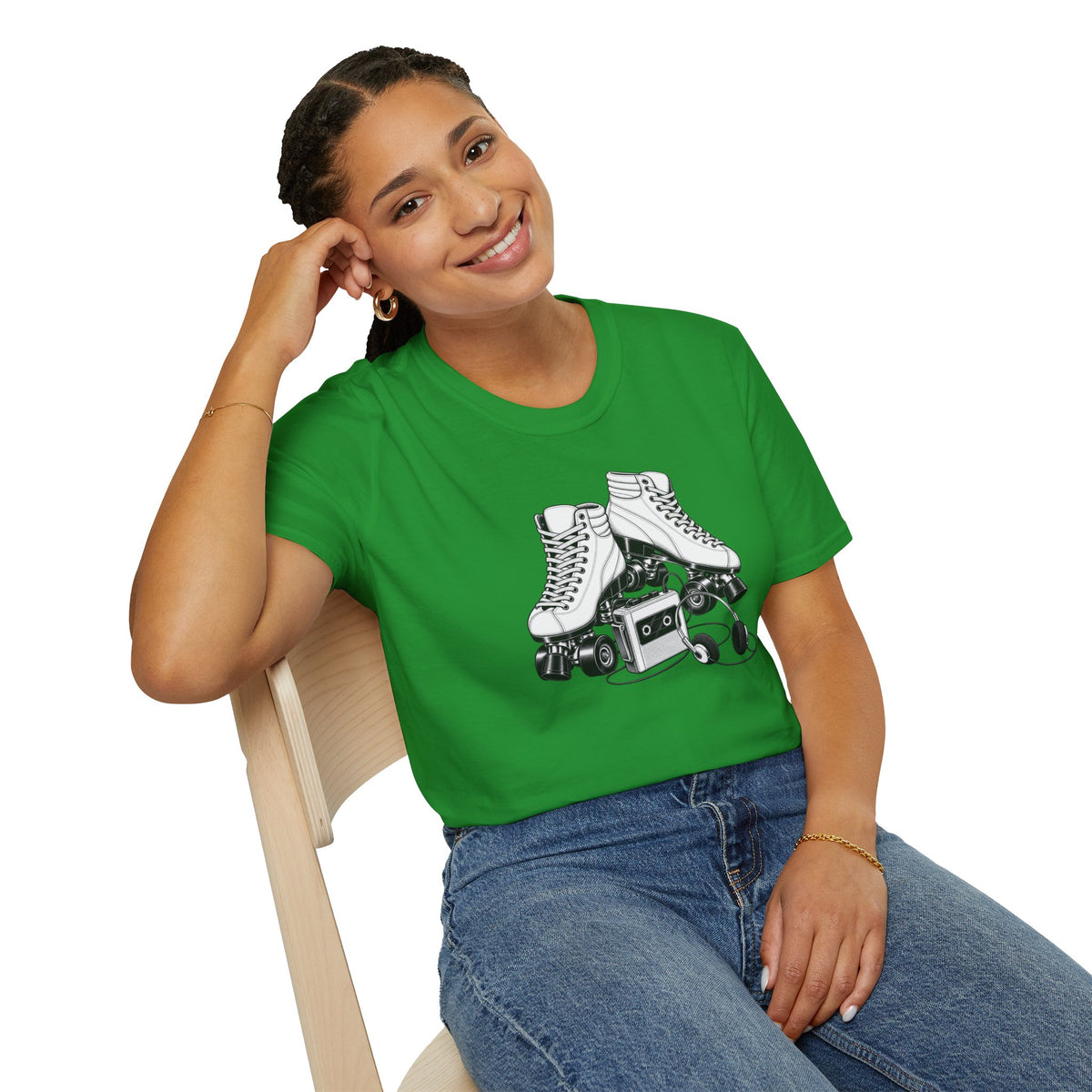 Roller Skate T-Shirt, Retro Cassette Tee, Vintage Roller Rink Shirt, Music Lover Gift, Skater Tee