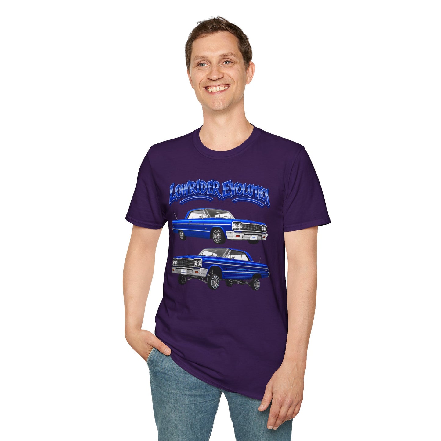 Classic Lowrider Shirt, Lowrider Evolution Tee, Blue Vintage Car Shirt, Car Enthusiast Gift, Retro Auto Graphic Tee