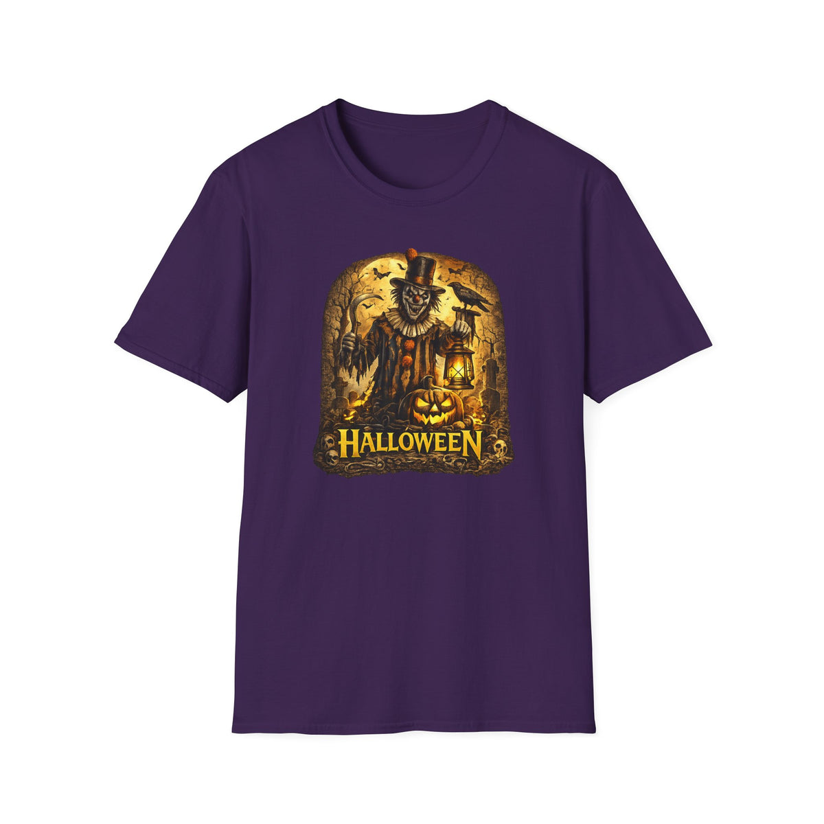 Halloween Horror Shirt, Creepy Clown T-Shirt, Scary Pumpkin Graveyard Tee, Spooky Season Shirt, Halloween Party Gift