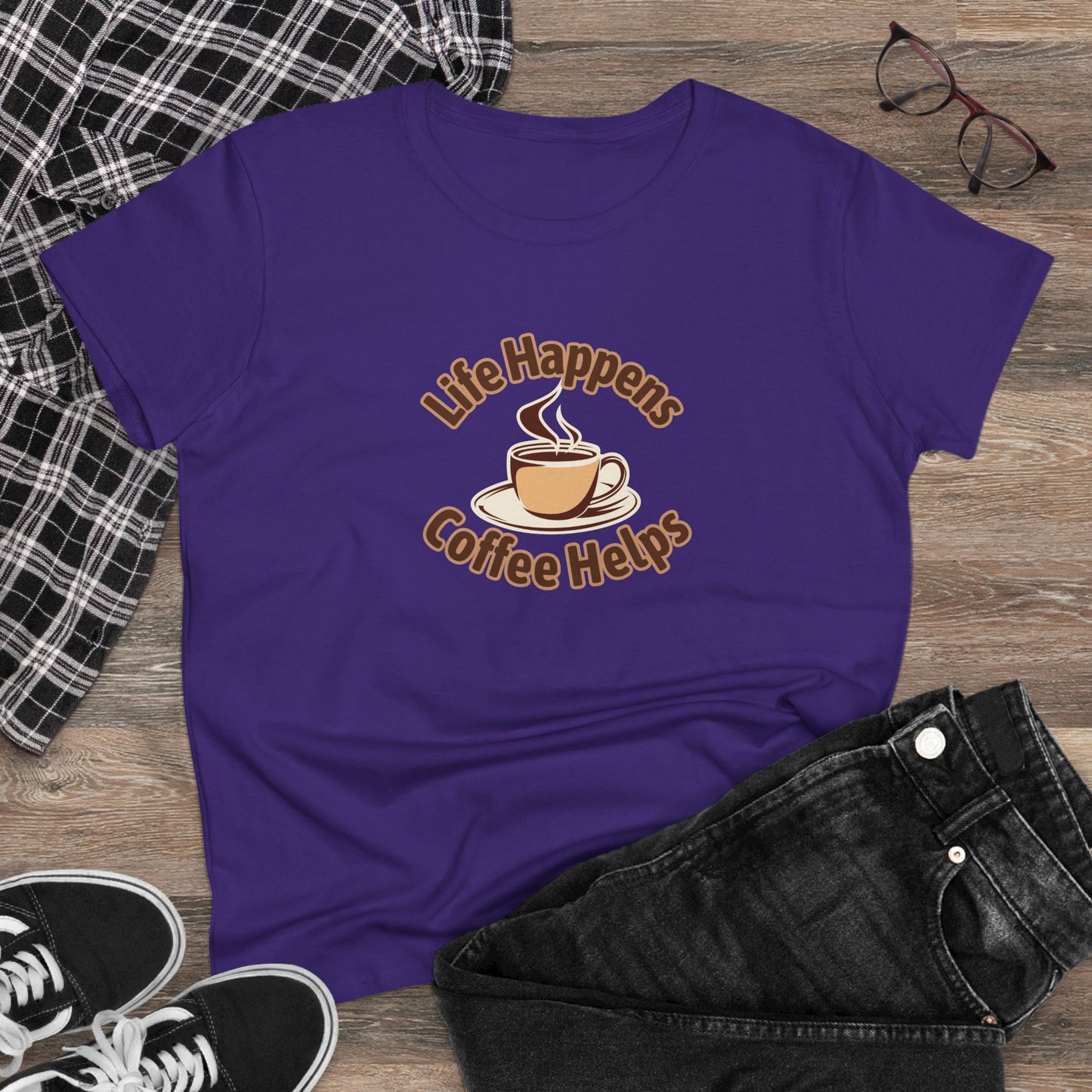 Life Happens Coffee Helps Shirt, Funny Coffee Shirt, Mother's Day Gift, Coffee Lover Gift, Mom Gift, Coffee Drinker Gift, Mother Gift