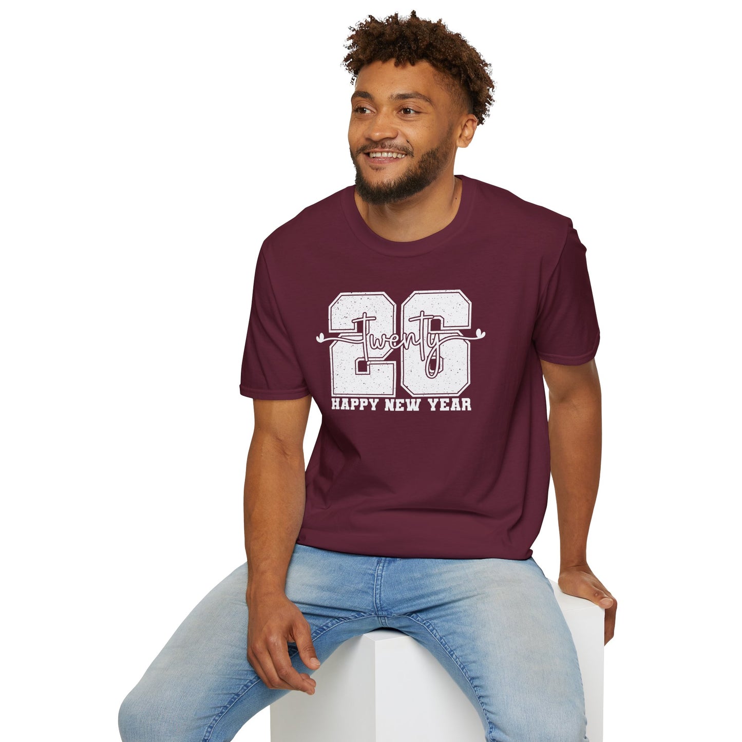Happy New Year 2026 T-Shirt – Distressed Varsity 26 Twenty New Year Shirt, Retro College Style NYE Tee, New Year’s Eve Party Graphic Top