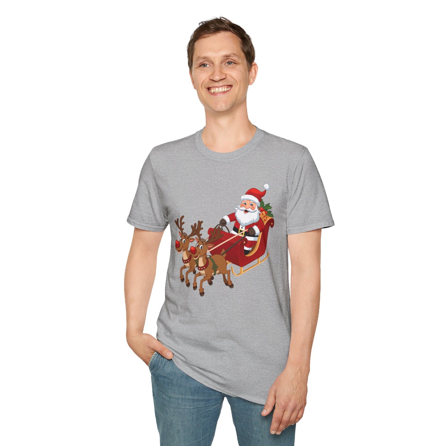 Santa flying Sleigh Shirt, Family Christmas Shirts, Christmas T Shirt, Holiday Shirt, Cute Xmas Shirt for the family, Holiday Gift