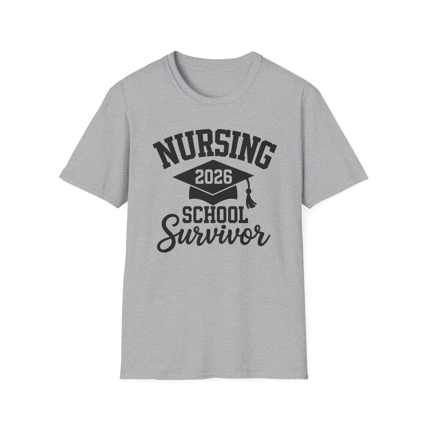 Nursing 2026 School Survivor T-Shirt, Nurse Graduation Shirt, RN Student Gift, Nursing School Grad Tee