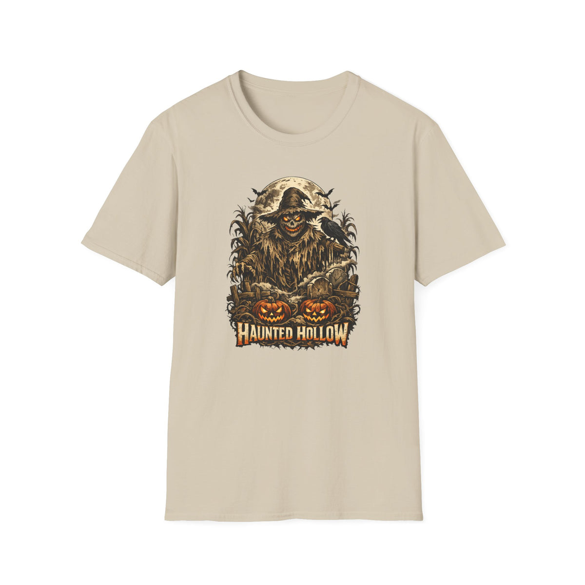 Halloween Horror Shirt, Haunted Hollow T-Shirt, Scary Scarecrow Tee, Pumpkin Graveyard Shirt, Spooky Season Gift