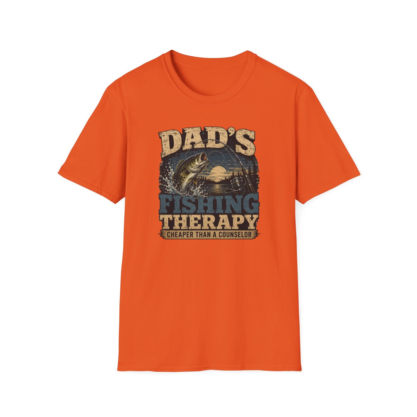 Fishing Dad Shirt, Dads Fishing Therapy Tee, Bass Fishing T-Shirt, Fisherman Gift, Fathers Day Shirt for Dad
